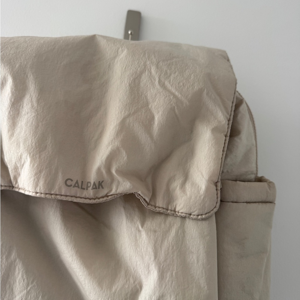 CALPAK Diaper Backpack with Laptop Sleeve in Oatmeal - Picture 7 of 10